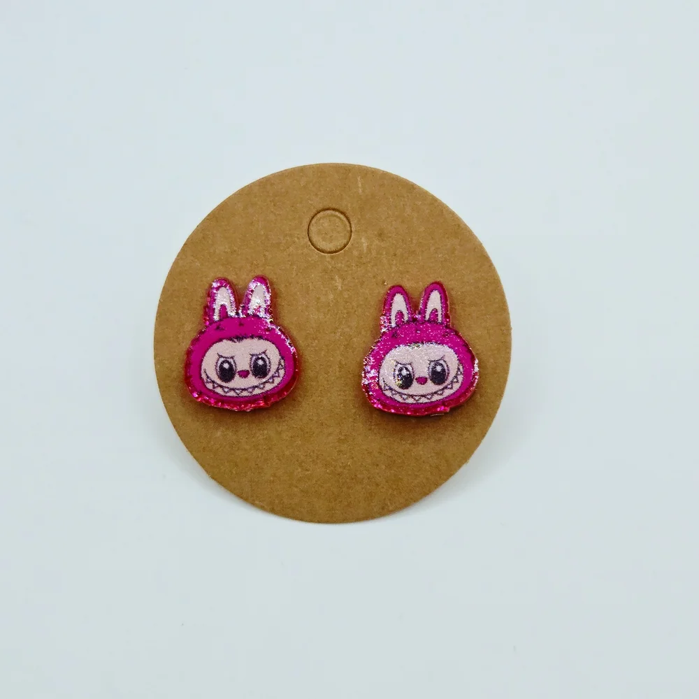 Cute Labubu Stud Earrings for Women & Kids - Multicolor